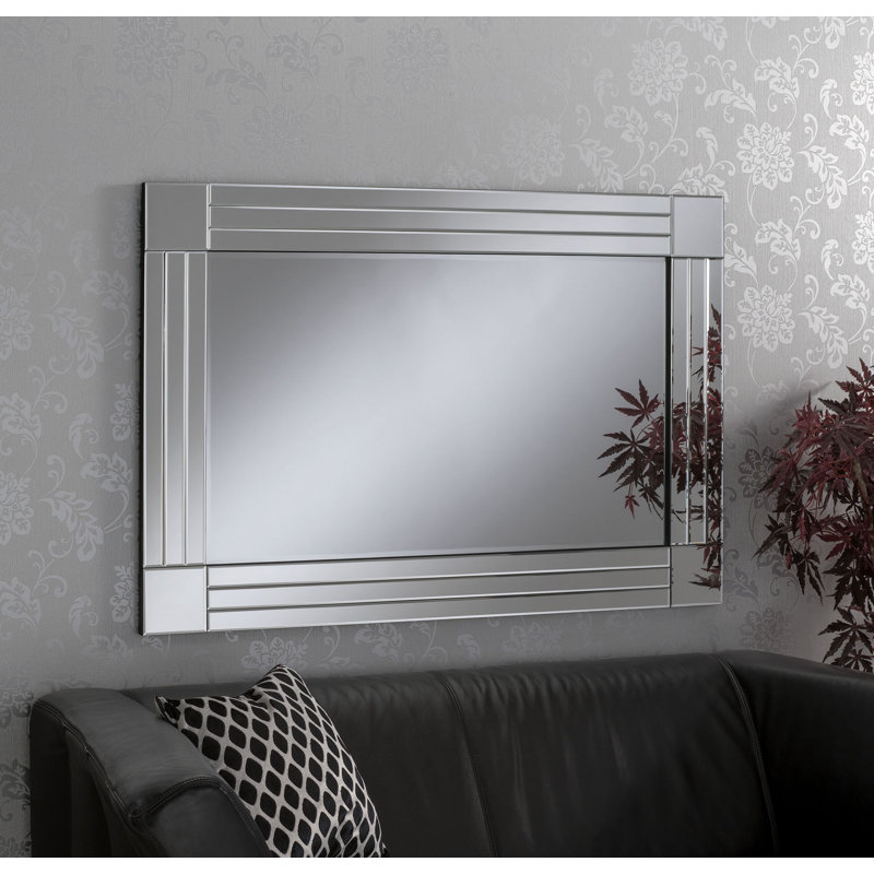 Conwell Wood Flat Wall Mirror, 120cm H x 80cm W