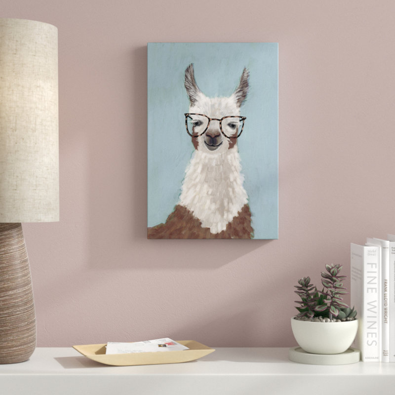 Llama Specs I by Victoria Borges - Painting on Canvas, Wrapped Canvas, 46cm H x 30cm W