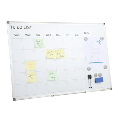 Wall Mounted Steel Reversible Magnetic Small 2' - 4' Framed Whiteboard