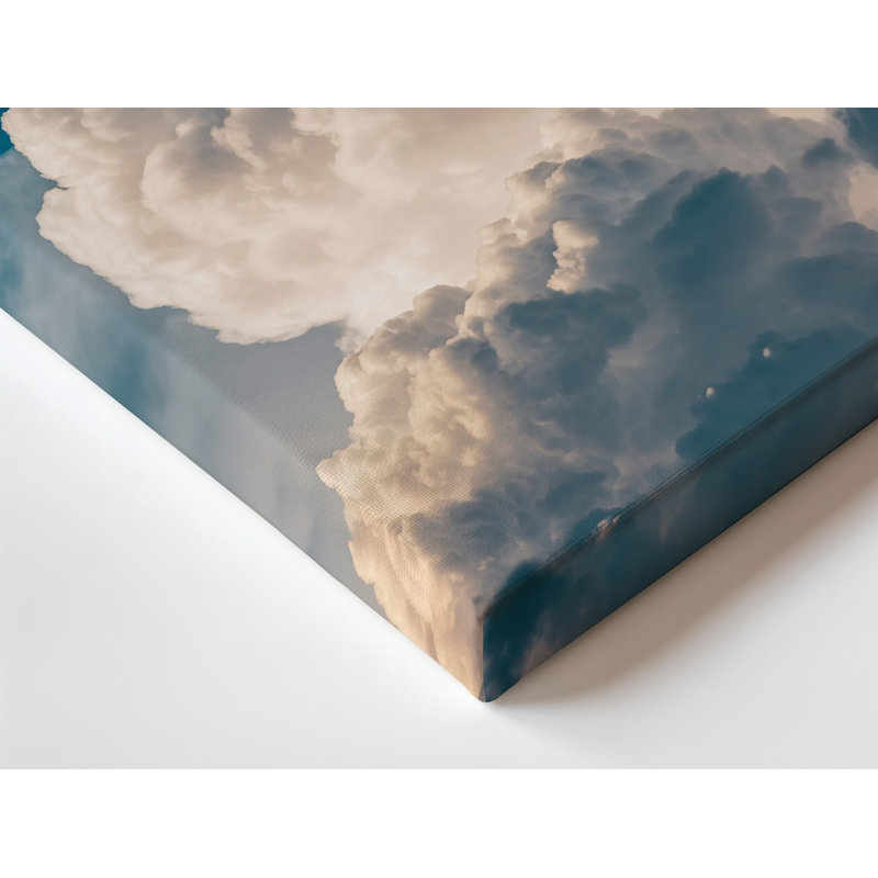 Toile, scène de ciel sereine avec fond bleu profond et art mural, H 12 po x l 9 po