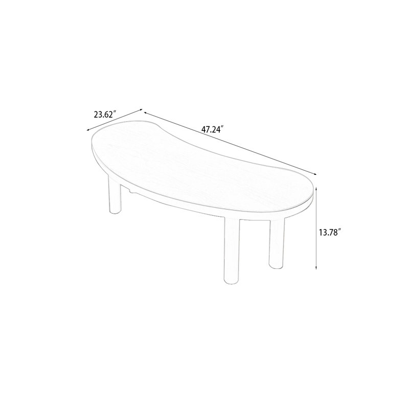 Table basse Burlywood, H 13,78 po x L 47,24 po x l 23,62 po