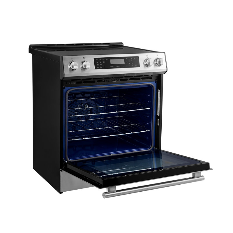 Espresso Donatello 30" Induction Range Slide-in, 4 Elements, 5.0 cu. ft. True Convection Oven, Stainless Steel