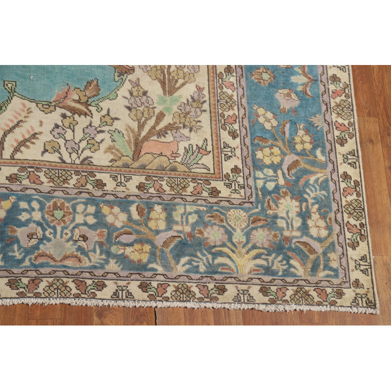 Tapis traditionnel turquoise 9 x 12