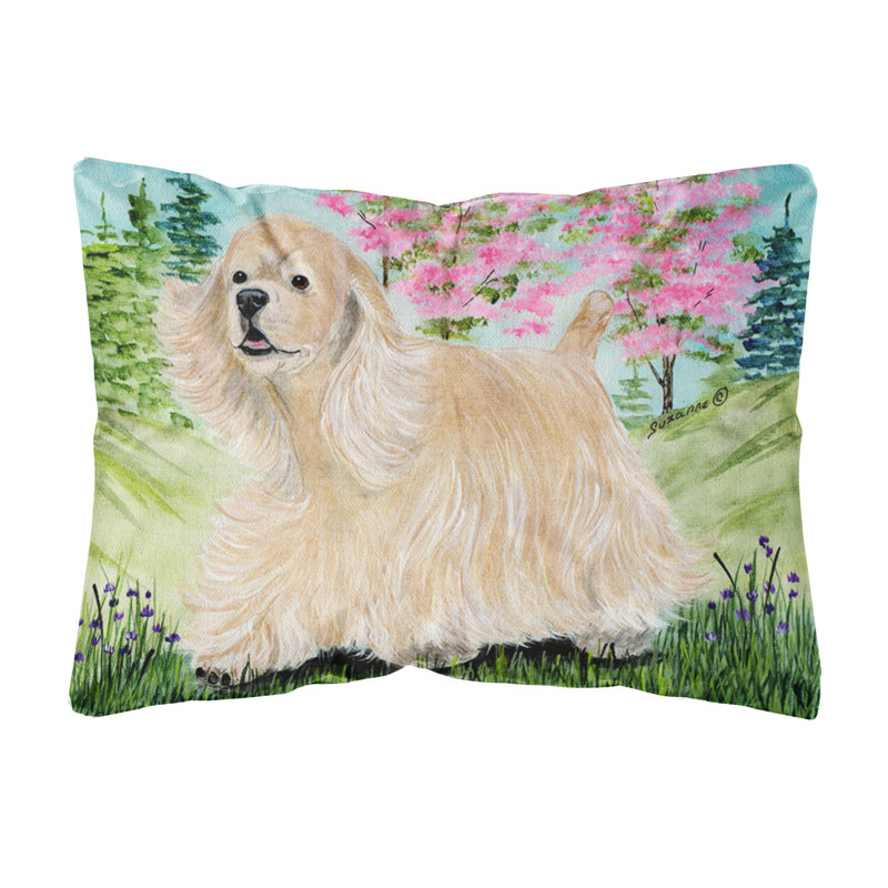 Coussin décoratif intérieur/extérieur épagneul de robinet