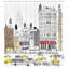Ensemble de rideau de douche et crochets City Love-44246222