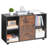 2 Drawer Wooden File Cabinet, Mobile Filing Cabinet with Open Shelves, Lateral Rolling File Storage with Lockable Wheels, Modern Free Standing Printer Stand for Home, Office, School, Black