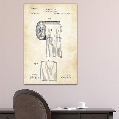 Toilet Paper Roll - Wrapped Canvas Print