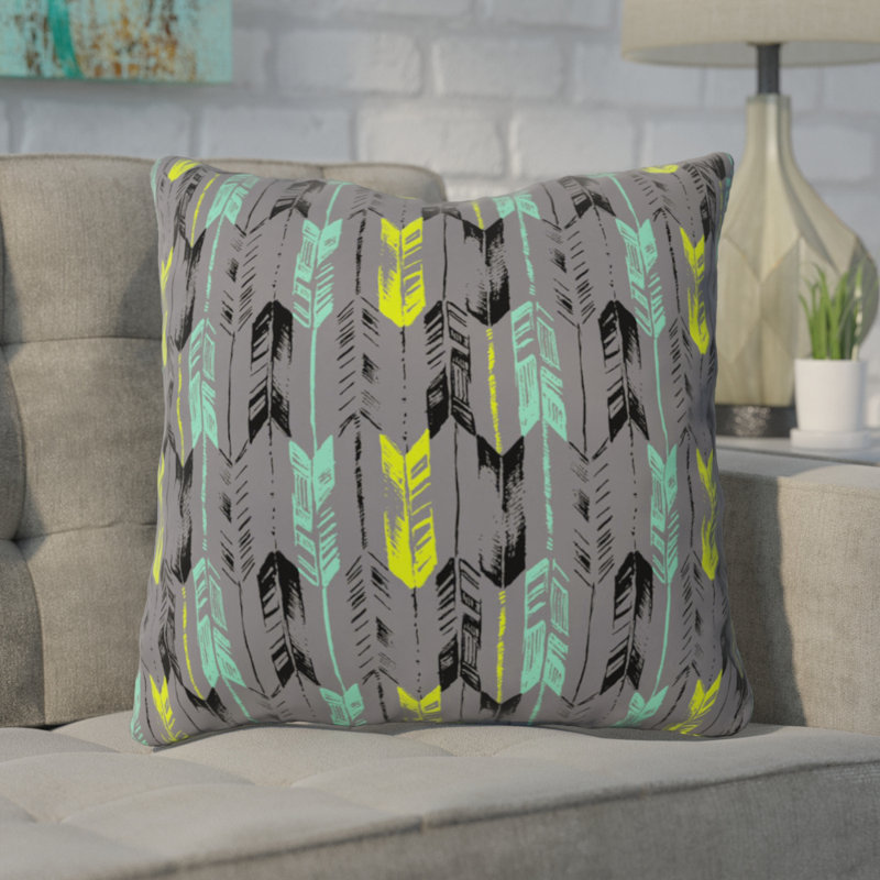  Arrow Line Spearmint Throw Pillow, 16" x 16"