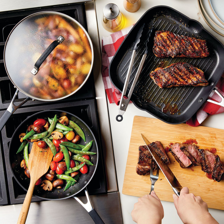 KitchenAid Hard Anodized Nonstick 4-Piece Cookware Pots and Pans Set - Onyx Black