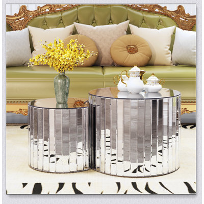 Luxury Mirror Coffee Table - Silver Modern Living Room Furniture, Small And Elegant For Home Sofa Decoration
