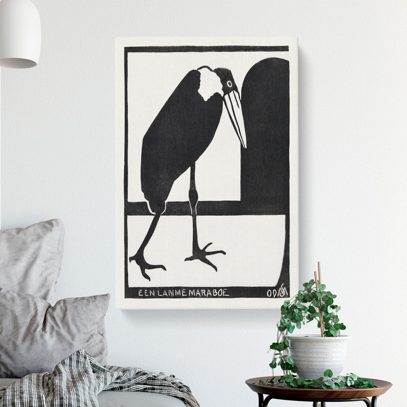 Marabou Bird by Samuel De Mesquita - Wrapped Canvas, 60cm H x 40cm W x 3cm D