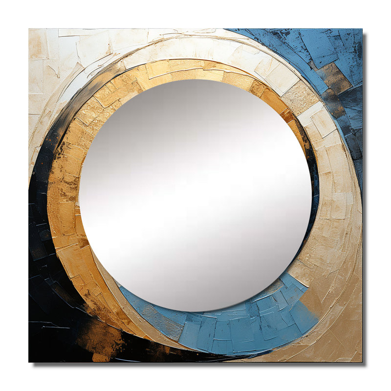 Averleigh - art mural minimaliste spirales abstraites bleues en spirale I, 29 po x 29 po