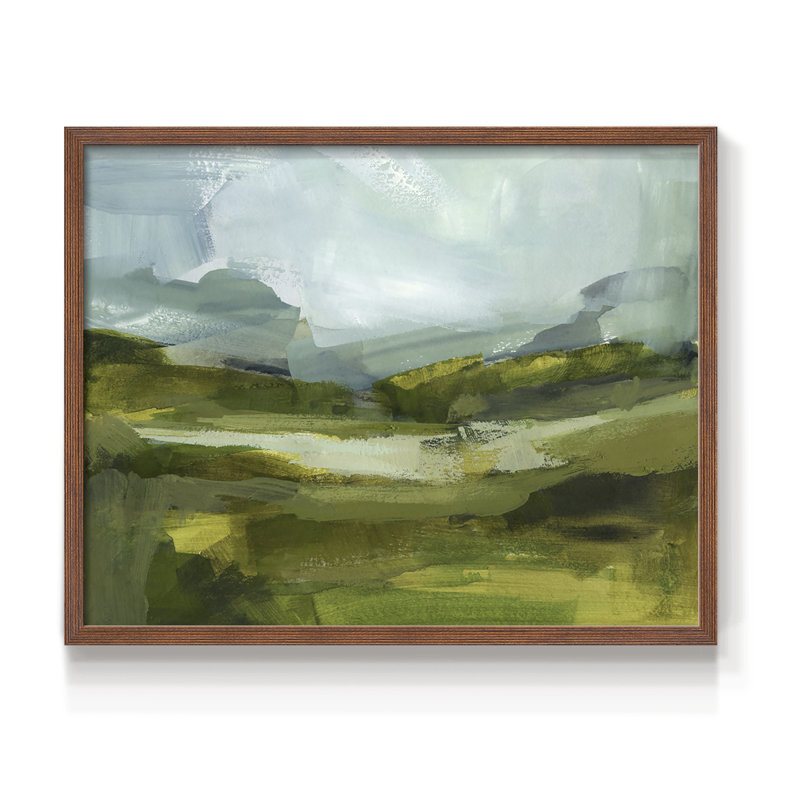 Emerald View III - Reproduction encadrée - Restickable, H 16 po x l 20 po, Noyer