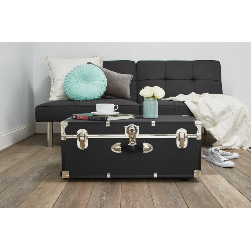 Lynne Manufactured Wood Camp Trunk / Footlocker, Black