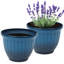 Grand pot à fleurs 15 po avec glacis bleu dégradé fabriqué à la main pour l'intérieur et l'extérieur