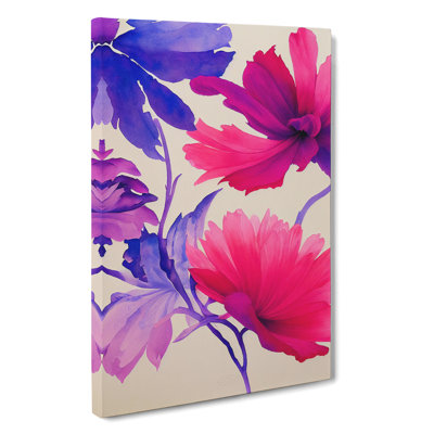 Water Painted Flowers No.6 - Wrapped Canvas