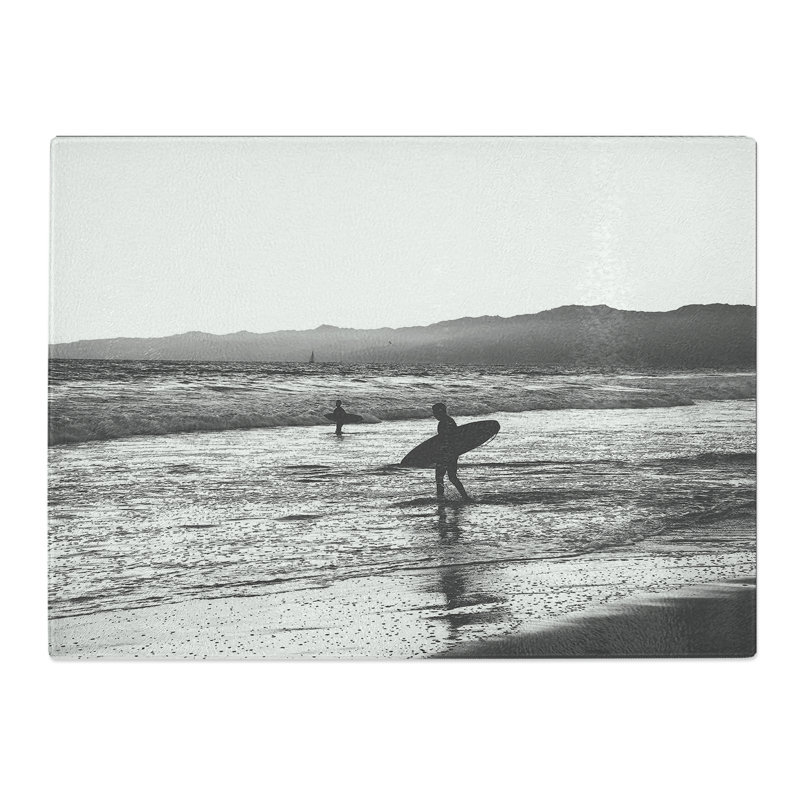 Surfing Surfboard Beach Seascape No.2  Glass Chopping Board