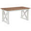 Table de conférence en bois massif de 160 cm avec structure en X, table de réunion rustique de style campagnard pour 4 à 6 personnes, table de salle de conseil professionnelle