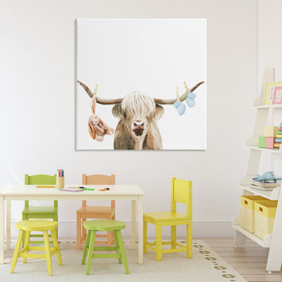 Toile Highland Cow Baby Boy, conception par Ali Lynne