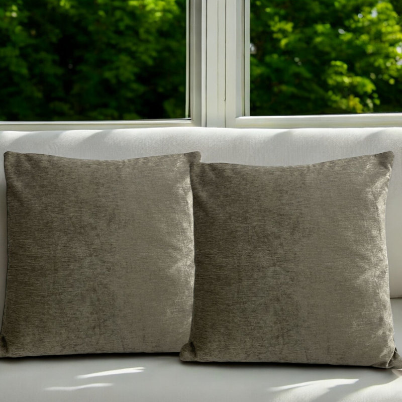 Sajad Indoor / Outdoor Brown Square Throw Pillow Cover
