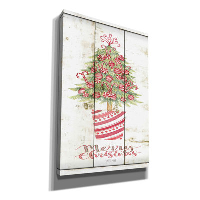 «Candy Cane Christmas Tree» par Cindy Jacobs, art mural sur toile