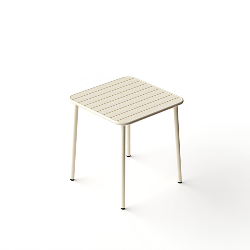 Square Table, Outdoor Courtyard Table, Small Dining Table, Retro White
