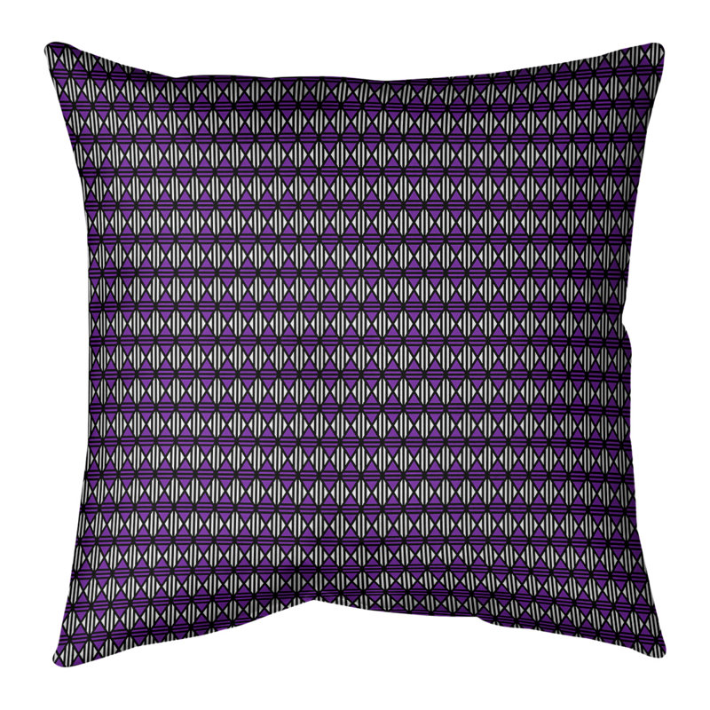 Oreiller Katelyn Elizabeth, 20 po X 20 po, Pas de bourre, Noir/mauve
