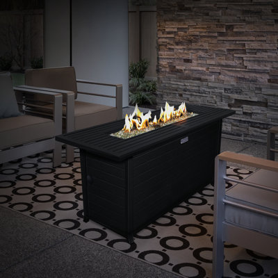 Table de foyer d'extérieur linéaire en aluminium Sunbeam Elite au propane / gaz naturel 