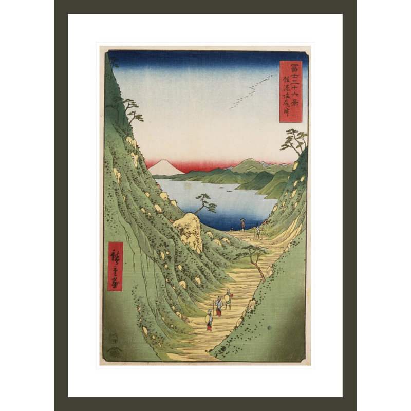 Shiojiri Pass in Shinano Province from 'Thirty Six views of Mount Fuji' by Andō Hiroshige -Framed Giclee Print