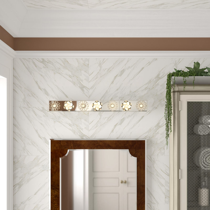 Keaton 7 - Light Bath Bar, Burnished Silver Leaf