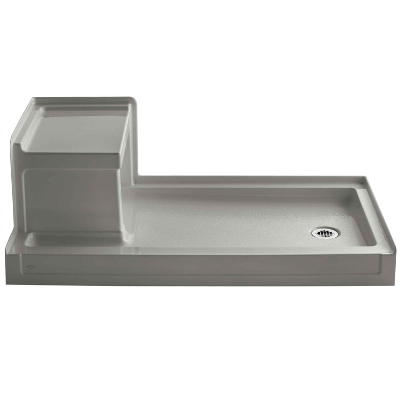 Tresham  60" W x 32" D Single Threshold Shower Base, Cashmere