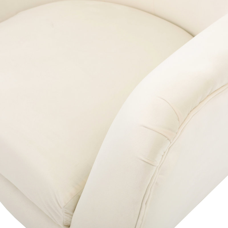 Fauteuil d'appoint en velours avec coussin en mousse et accoudoirs à finition pattes évasées