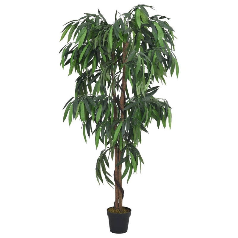 Faux Mango Tree in Pot, 200cm H x 85cm W
