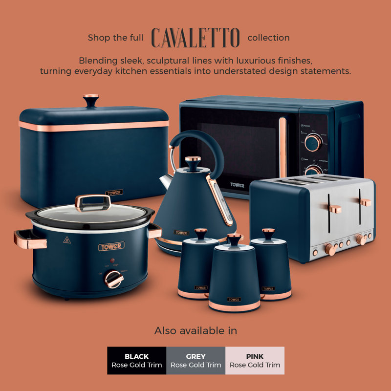 Tower Cavaletto 1.7L Electric Tea Kettle, Midnight Blue