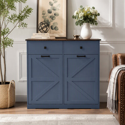 Armoire poubelle double inclinable Farmhouse Blue