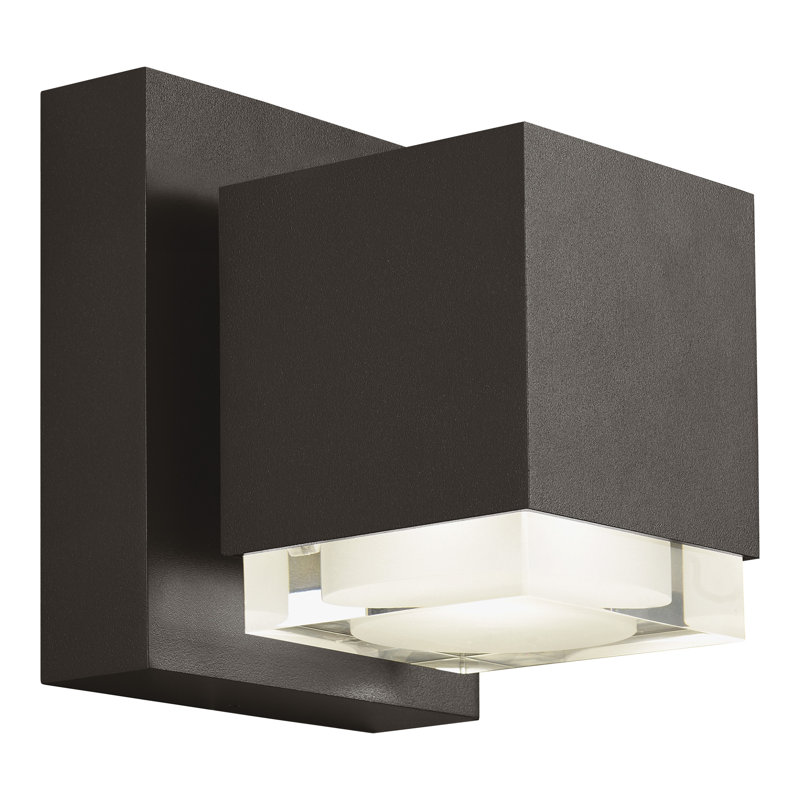 Voto LED Outdoor Armed Sconce, Bronze, 6" H x 5.5" W x 5.9" D