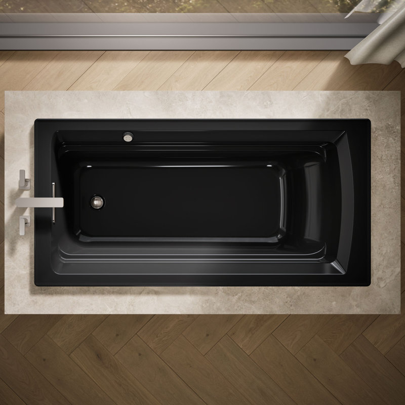Archer® 72" x 36" Drop  in Air Bathtub, Black