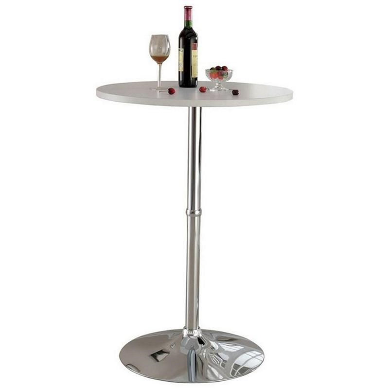 Round Metal Base Dining Table, White