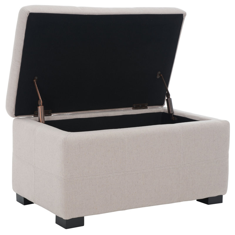 Alescia Faux Leather Upholstered Storage Bench, Taupe, 29.9" X 18.1" X 16.7"