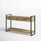 Riverside 54"W Solid Mango Wood and Metal Modern Industrial Storage Console Table with 3 Drawers and Open Shelf