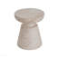Table d'appoint d'extérieur / d'intérieur en béton léger, finition travertin