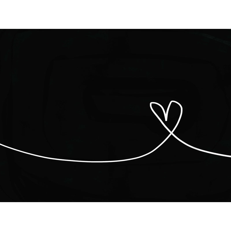 White Line Heart, H 12 po x l 16 po x P 1,25 po