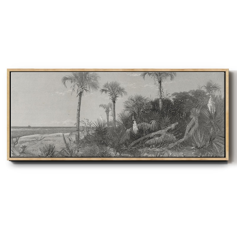 «On the Coast of Florida», peinture sur toile à cadre flottant, Naturel, H 24 po x l 60 po x P 1,5 po