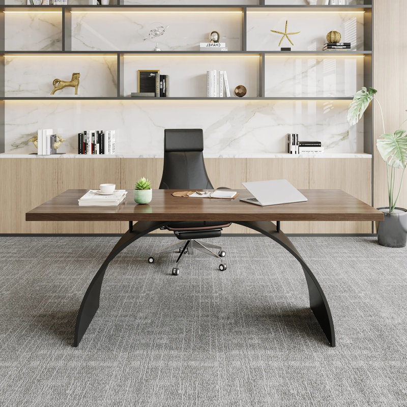 Ensemble de bureau rectangulaire 70,9 "et bureau inclinable en cuir