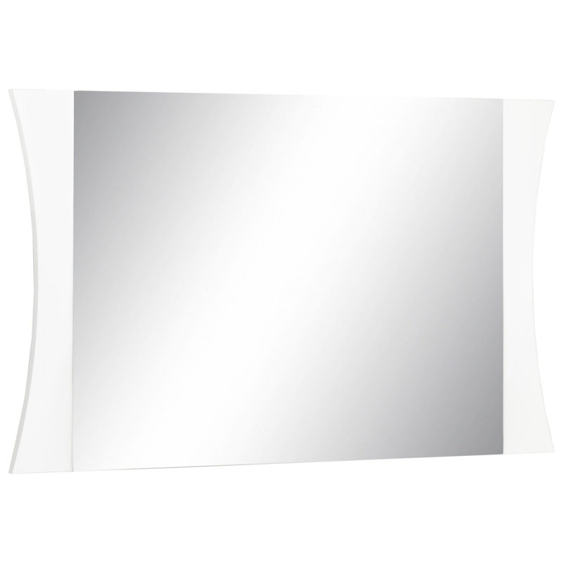 Steller Flat Wall Mirror, Glossy White