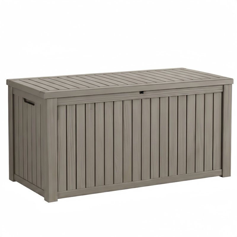 Boîte de terrasse verrouillable en résine résistante à l'eau 210 gallons Decksplore, Grey