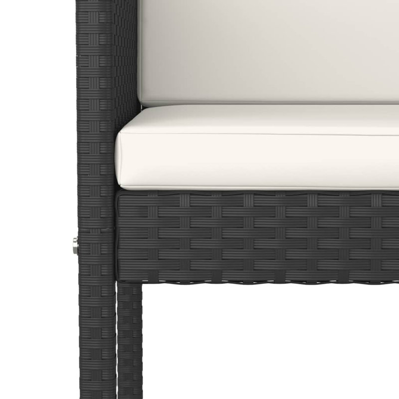 Garden Bar Set with Cushions Patio, Black