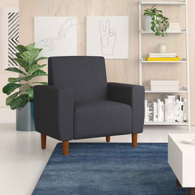 Hysell Velvet Armchair, Dark Blue