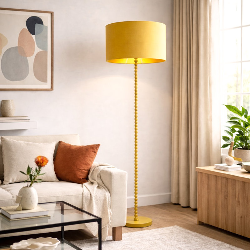 Kartika GOLD-PAINTED FLOOR LAMP WITH BEAD-LIKE TEXTURED