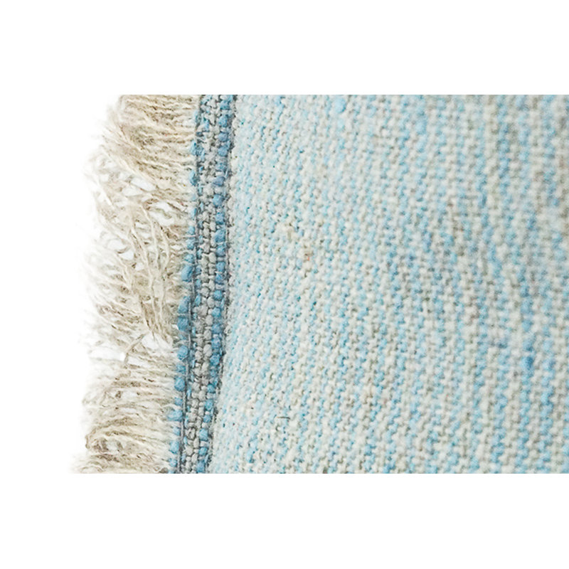 Light Aqua Linen Fringe Soft Throw Pillow